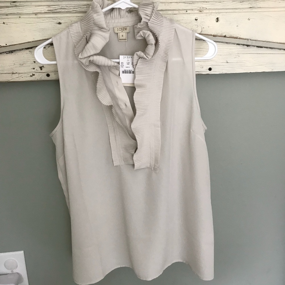 NWT J. Crew ruffle collar silk blouse